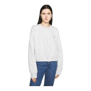 𝅺BDG Urban Outfitters Bubble Hem cropped Sweatshirt - light gray
